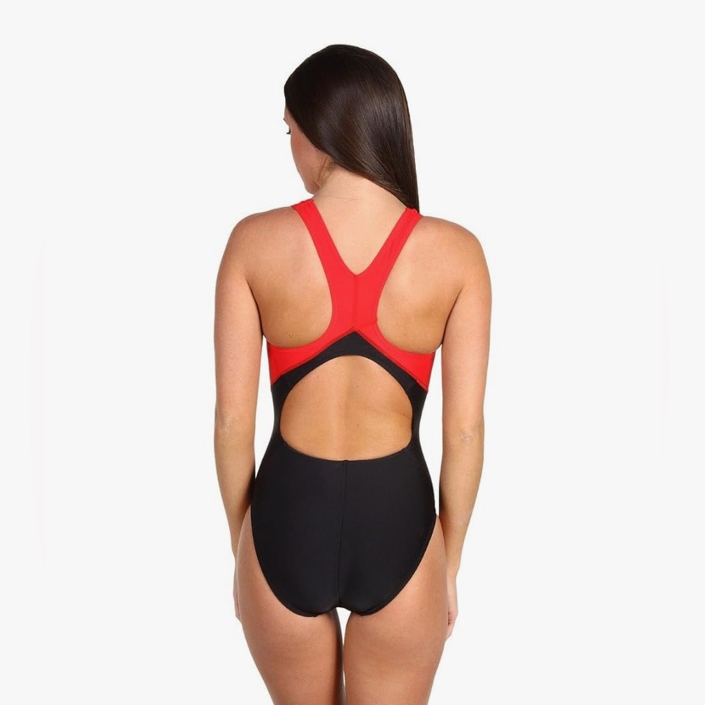 TYR Youth Alliance T-Splice Maxfit Swimsuit, Black/Red - Picture 3 of 3